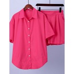 Women's Tracksuit Shirt Shorts Two Piece Set Oversized Short Sleeve Top And Mini Shorts Outfit Female 2022 Summer Lady New Suits Women's Tracksuit Shirt Shorts Two Piece Set Oversized Short Sleeve Top And Mini Shorts Outfit Female 2022 Summer Lady New Suits