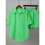 Women's Tracksuit Shirt Shorts Two Piece Set Oversized Short Sleeve Top And Mini Shorts Outfit Female 2022 Summer Lady New Suits Women's Tracksuit Shirt Shorts Two Piece Set Oversized Short Sleeve Top And Mini Shorts Outfit Female 2022 Summer Lady New Suits