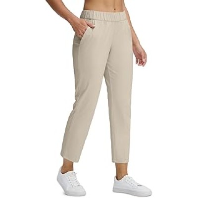 Seamaid Women's Golf Pants with Deep Pockets 7/8 Stretch Athletic Travel Pants for Casual Lounge