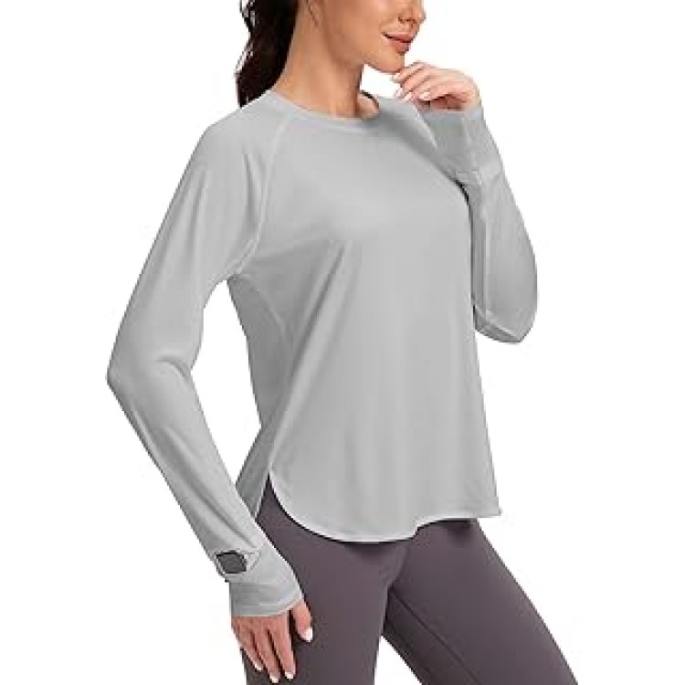 Women's Sun Shirts UPF 50+ Long Sleeve Uv Protection Shirts Lightweight Quick Dry SPF Clothing Outdoor Hiking Tops